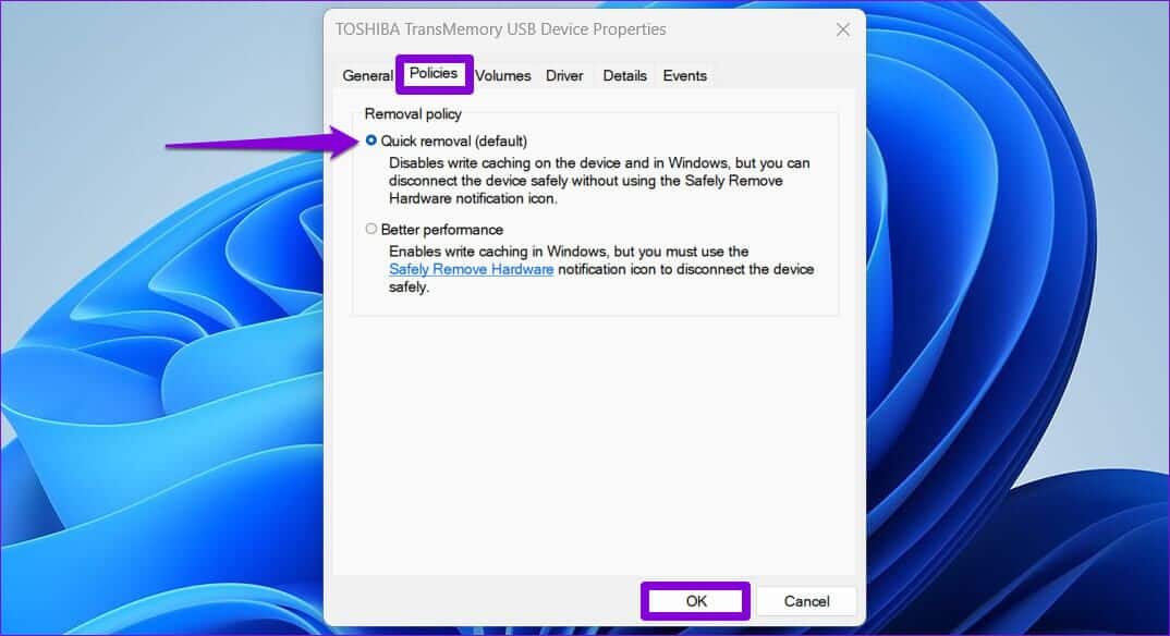 Quick-Removal-Policy-on-Windows-11-1074x584 أفضل 6 طرق لإخراج محرك أقراص USB بأمان على Windows 11