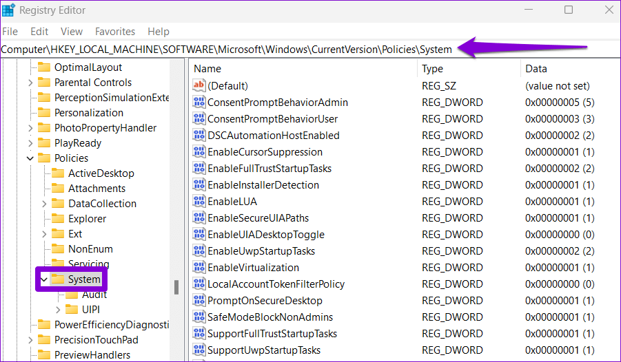 Registry-Editor-on-Windows-5 أفضل 3 طرق لتعطيل التحكم في حساب المستخدم على Windows 11