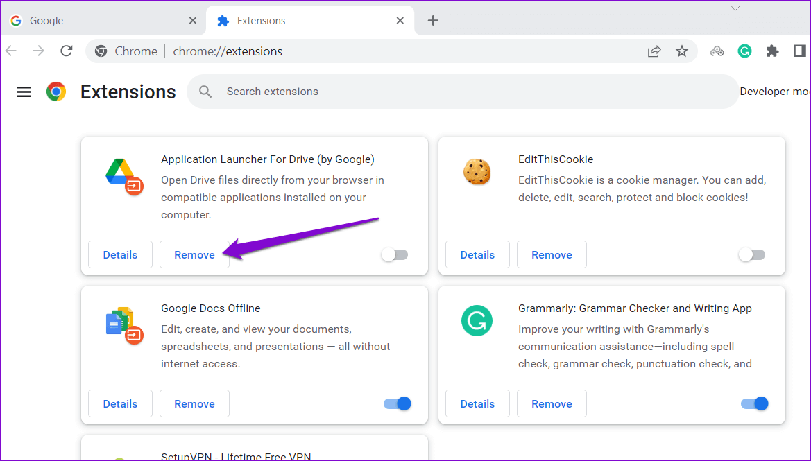 Remove-Extensions-from-Chrome أفضل 6 طرق لاستعادة و إظهار شريط أدوات Google Chrome المفقود