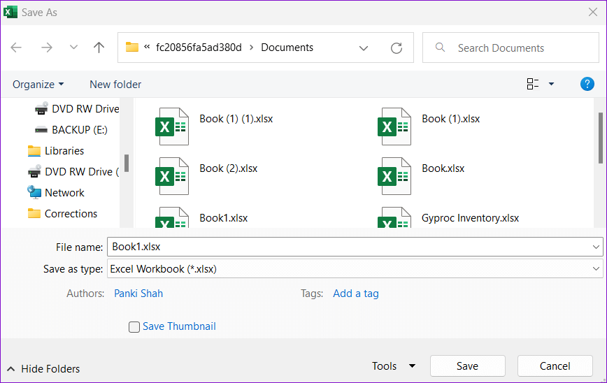 Save-Excel-File أفضل 7 طرق لإصلاح عدم استجابة Microsoft Excel على Windows 11