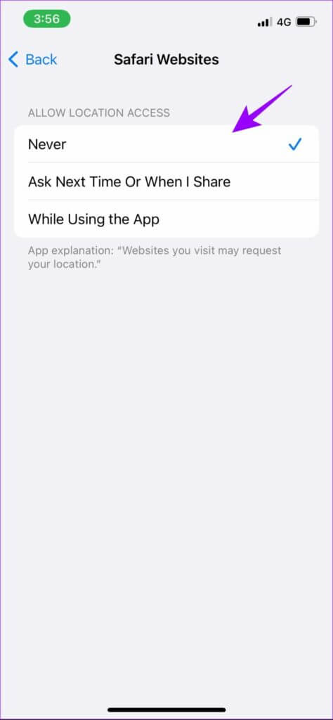 Select-Never-1-474x1024-1-474x1024 كيفية منع التتبع أثناء تصفح المواقع في Safari على iPhone