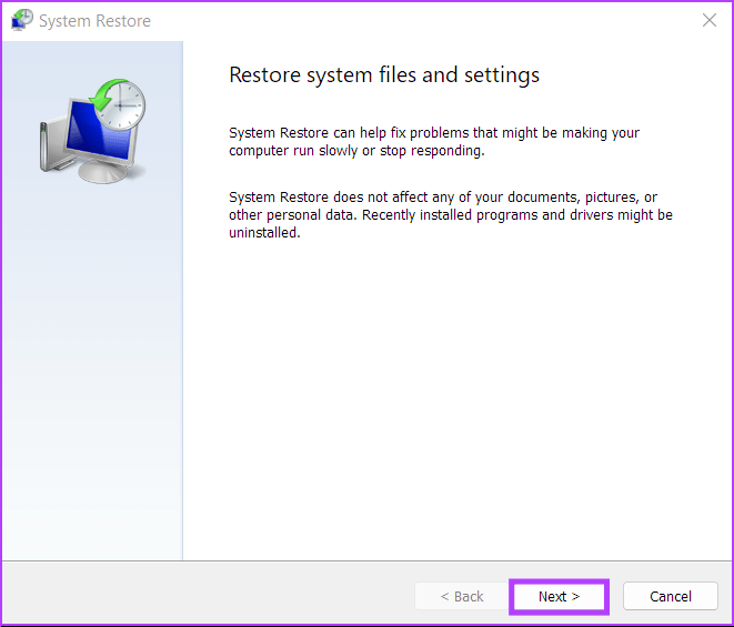 Start_System_Restore دليل كامل لاستخدام استعادة النظام في Windows 11