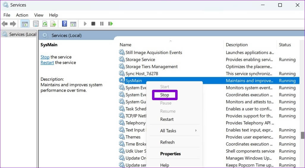 Stop-SysMain-Service-on-Windows-11-1027x567 أفضل 3 طرق لتعطيل Superfetch (SysMain) على Windows 11