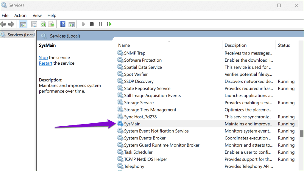 SysMain-Service-on-Windows أفضل 3 طرق لتعطيل Superfetch (SysMain) على Windows 11