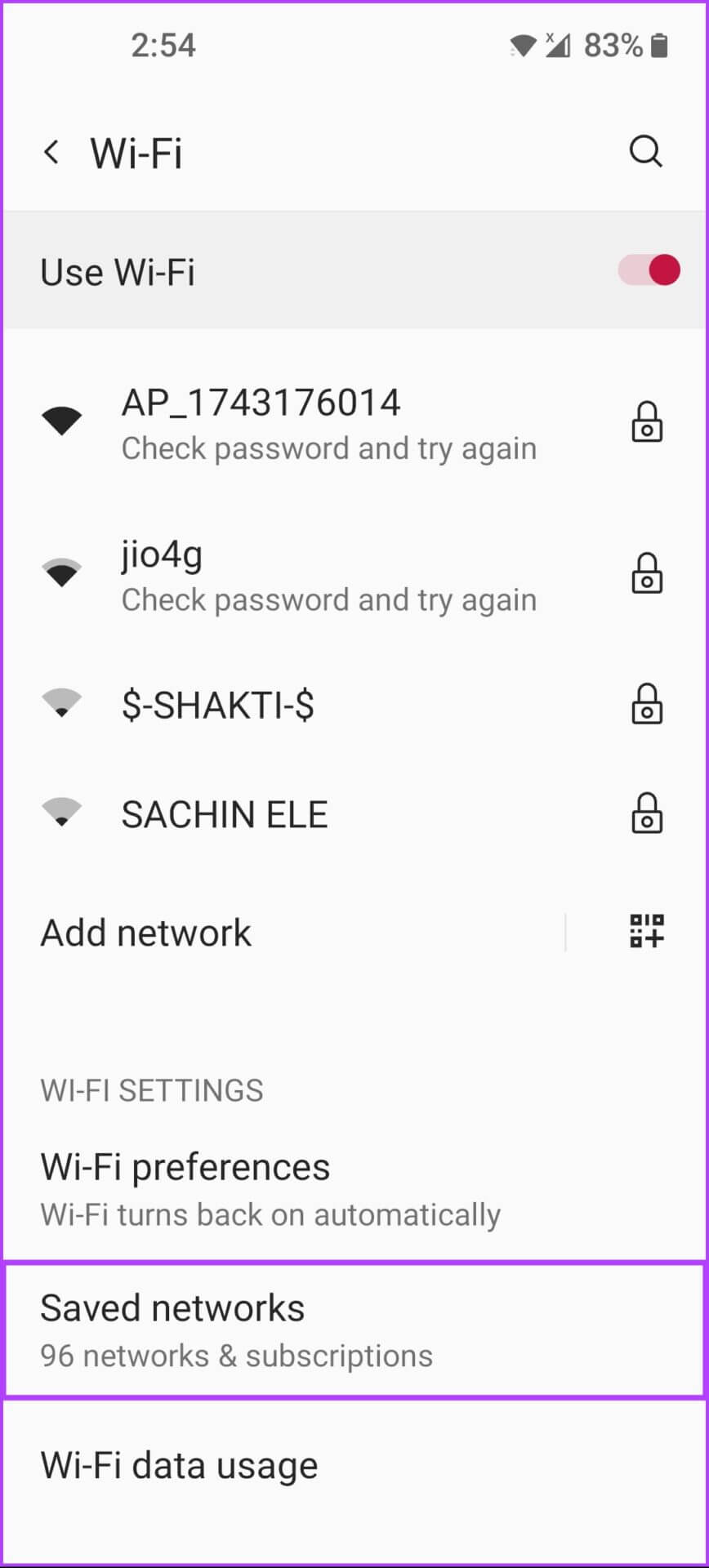 Tap-on-Saved-Networks-868x1920 ما هو نظام MAC العشوائي وكيفية استخدامه على أجهزتك