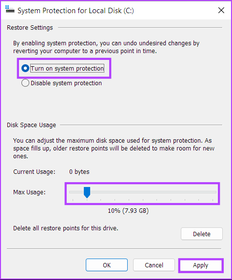 Turn_on_System_Protection دليل كامل لاستخدام استعادة النظام في Windows 11