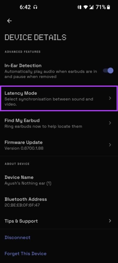 Turning_on_low_latency_mode-1-864x1920-e1660159220782 4 مشاكل شائعة مع Nothing Ear (1) وكيفية إصلاحها