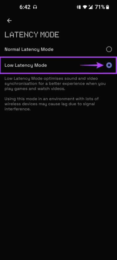 Turning_on_low_latency_mode-2-864x1920-e1660159188163 4 مشاكل شائعة مع Nothing Ear (1) وكيفية إصلاحها