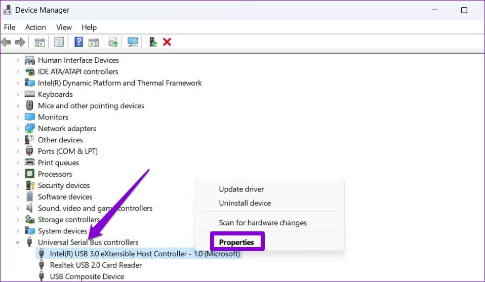 USB-Driver-Properties-958x557 أفضل 6 طرق لإصلاح أجهزة USB ، الاستمرار في قطع الاتصال وإعادة الاتصال في Windows 11