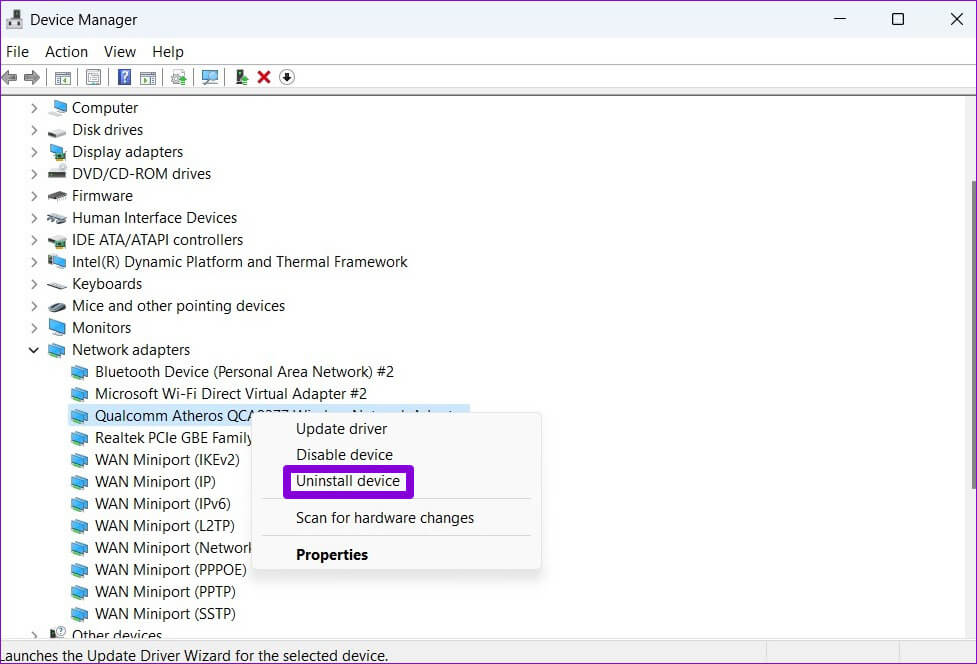 Uninstall-Network-Adapter-Driver-977x664 أفضل 6 طرق لإصلاح خطأ لا يمكنها العثور على برنامج تشغيل محول الشبكة على Windows