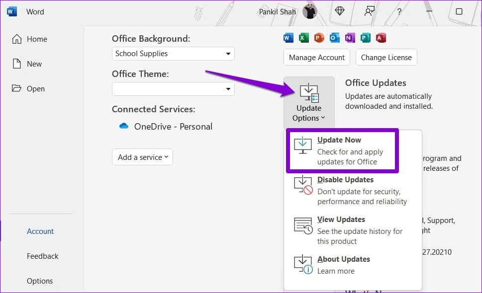 Update-Office-Apps-969x590 أفضل 5 إصلاحات لمشكلة أخطاء التنشيط و"منتج غير مرخص" على Windows 11