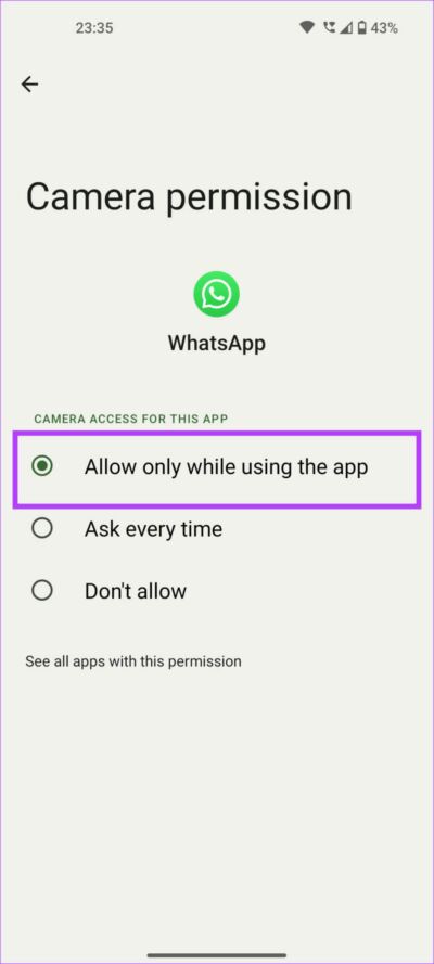 خطأ عدم إمكانية بدء الكاميرا على WhatsApp لنظام Android - %categories