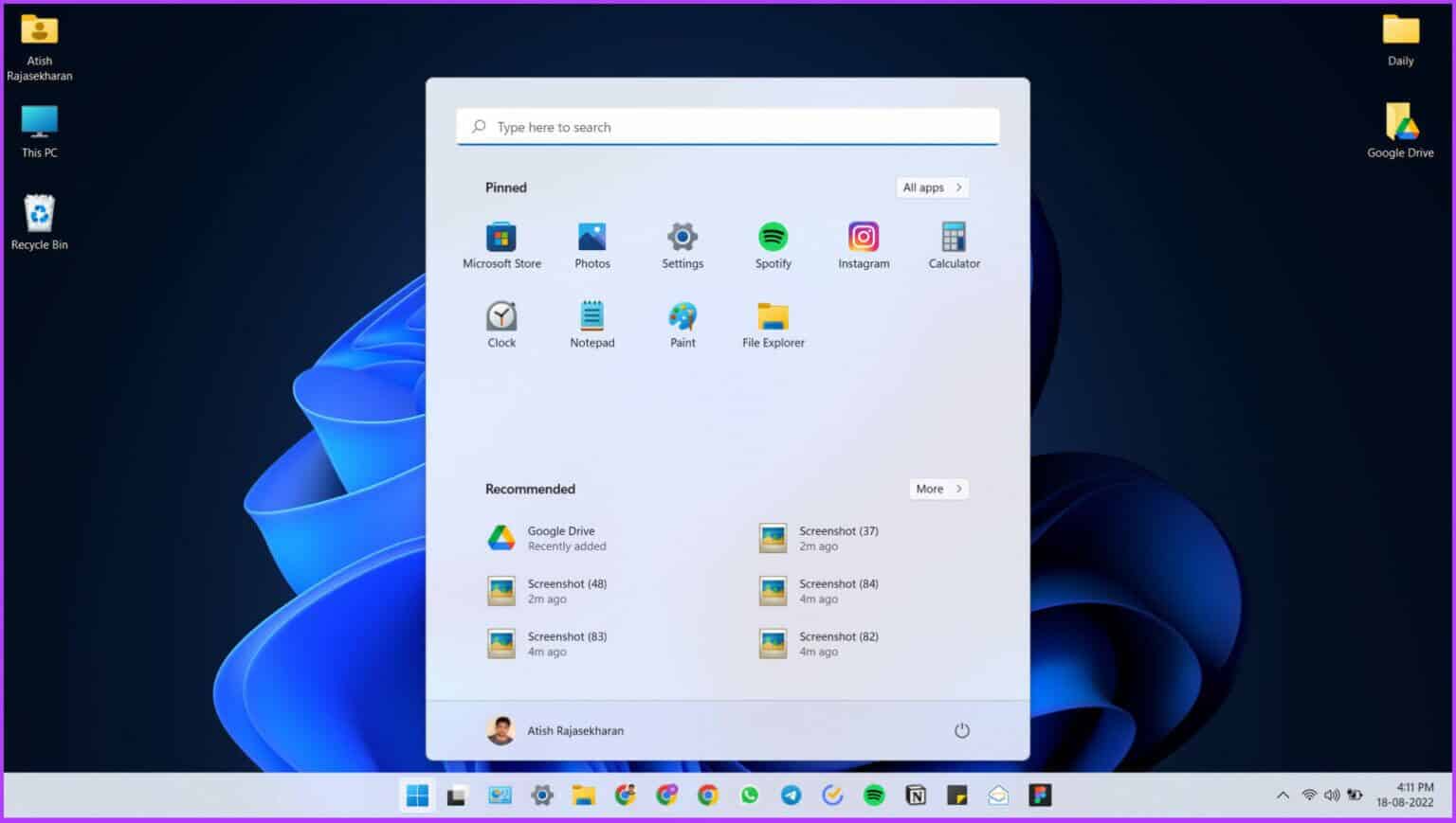 Windows-Start-Menu-1536x869-1-1536x869 7 طرق لفتح موجه الأوامر في Windows 11 و 10 والإصدارات الأقدم