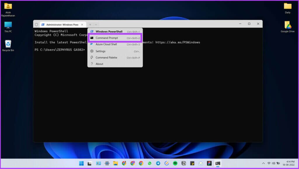 Windows-Terminal-Options-e1660830022836-1024x579 7 طرق لفتح موجه الأوامر في Windows 11 و 10 والإصدارات الأقدم