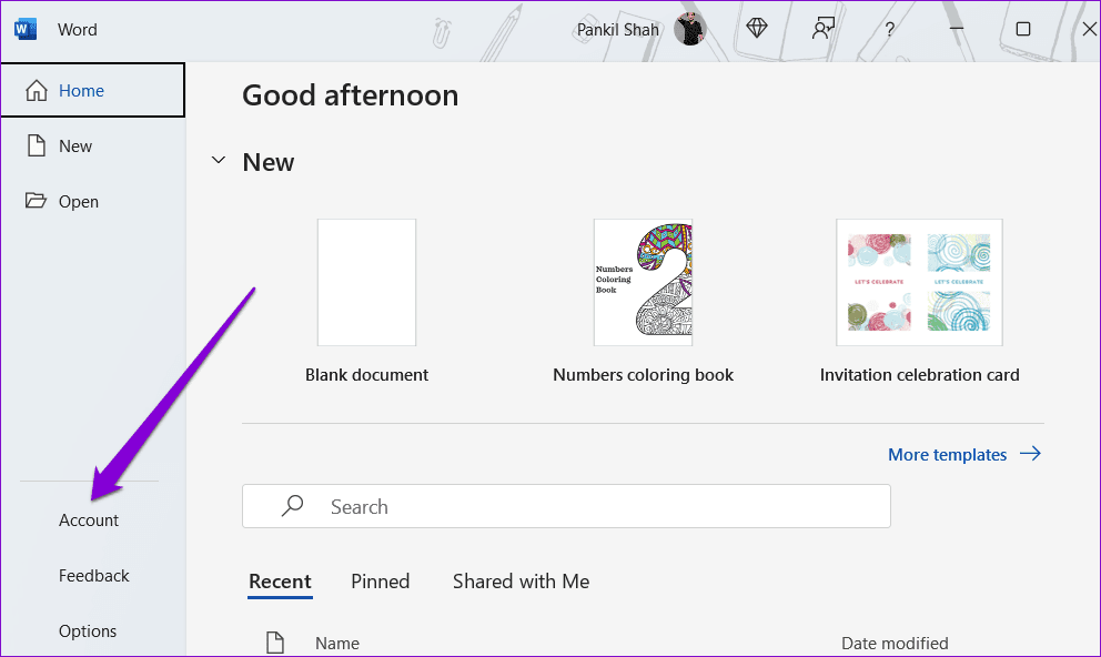 Word-Account-Tab أفضل 5 إصلاحات لمشكلة أخطاء التنشيط و"منتج غير مرخص" على Windows 11