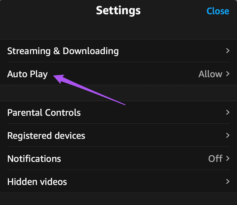 auto-play-settings-prime-video-app-mac كيفية إيقاف التشغيل التلقائي على Amazon Prime Video