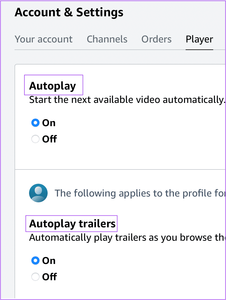 autoplay-settings-prime-video-website كيفية إيقاف التشغيل التلقائي على Amazon Prime Video