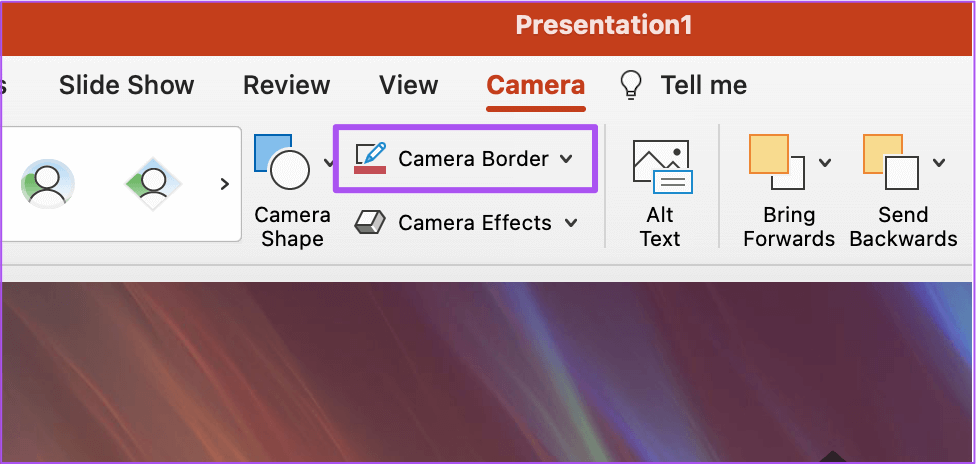 camera-border-camera-powerpoint-mac كيفية إدراج Live Camera Feed في Microsoft PowerPoint على Mac