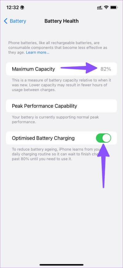 check-maximum-battery-capacity-400x866 أفضل 8 طرق لإصلاح استنزاف البطارية طوال الليل على iPhone