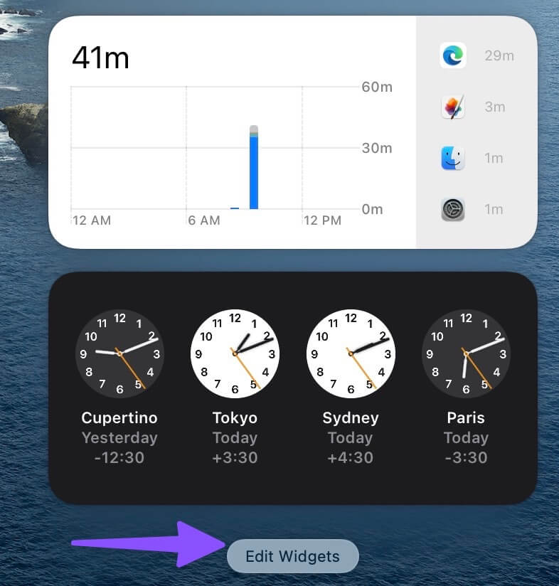 edit-widgets-786x824 أفضل 3 طرق لإعداد المصادقة الثنائية 2FA على Mac