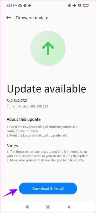 firmware_update-1-326x722 كيفية إدارة وتخصيص عناصر التحكم في OnePlus Buds