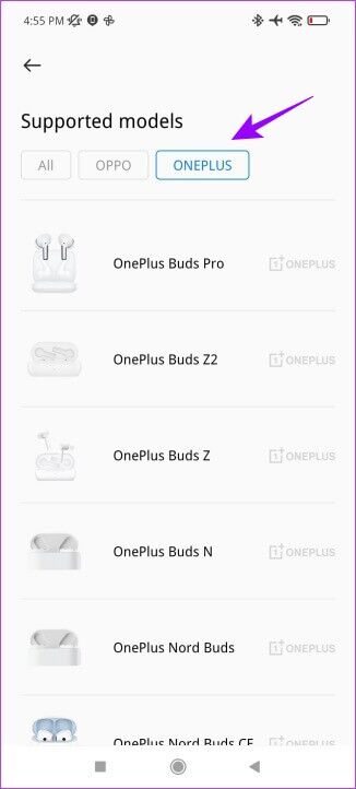 list_of_devices-326x722 كيفية إدارة وتخصيص عناصر التحكم في OnePlus Buds