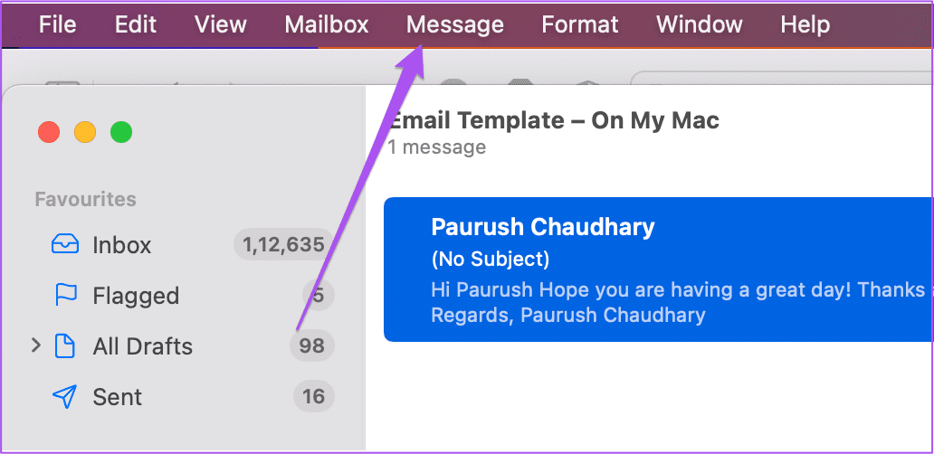 message-mail-app-mac كيفية إنشاء قالب بريد إلكتروني في تطبيق Mail على جهاز Mac
