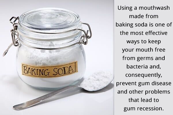 10 علاجات منزلية لانحسار اللثة - oral-health mouthwash with baking soda solution for receding gums 600x400 - 10 علاجات منزلية لانحسار اللثة