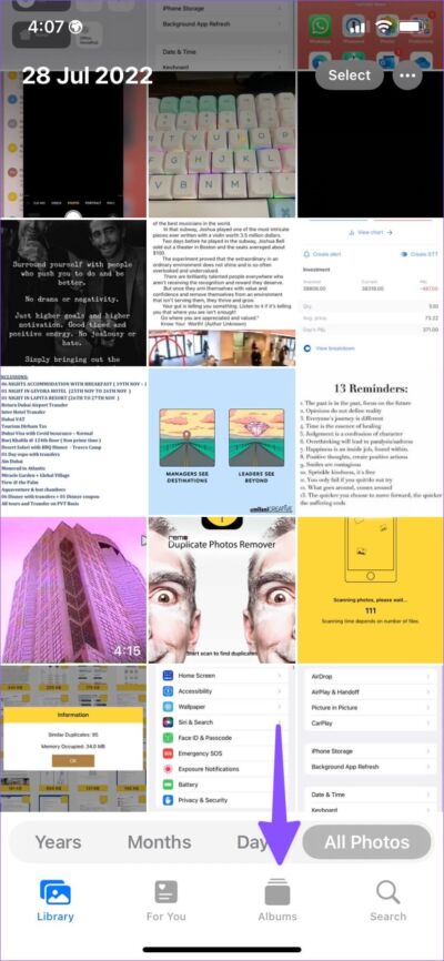 open-albums-menu-828x1792-e1659376351379 أفضل 3 طرق لحذف الصور المكررة على iPhone