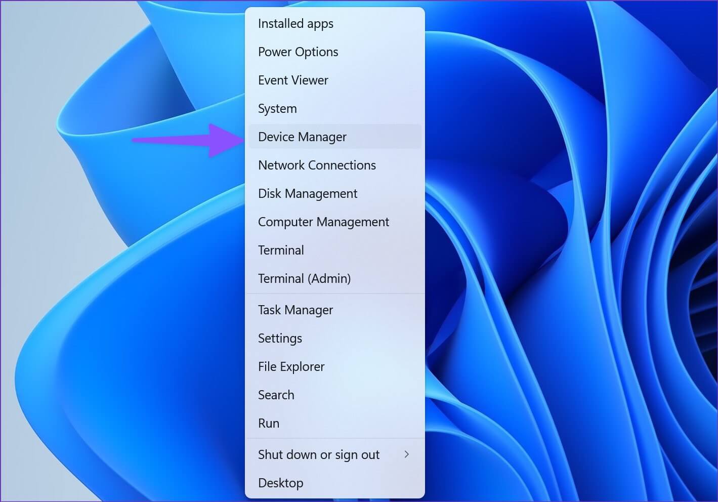 open-device-manager-menu-1-1419x992 أفضل 8 طرق لإصلاح رسالة خطأ "يتعذر على Windows الاتصال بالطابعة" على Windows 11