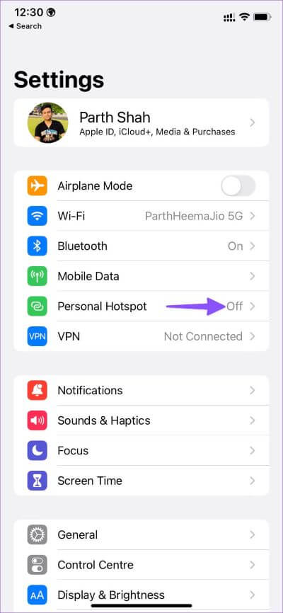 open hotspot menu 400x866 - أفضل 8 طرق لإصلاح استنزاف البطارية طوال الليل على iPhone