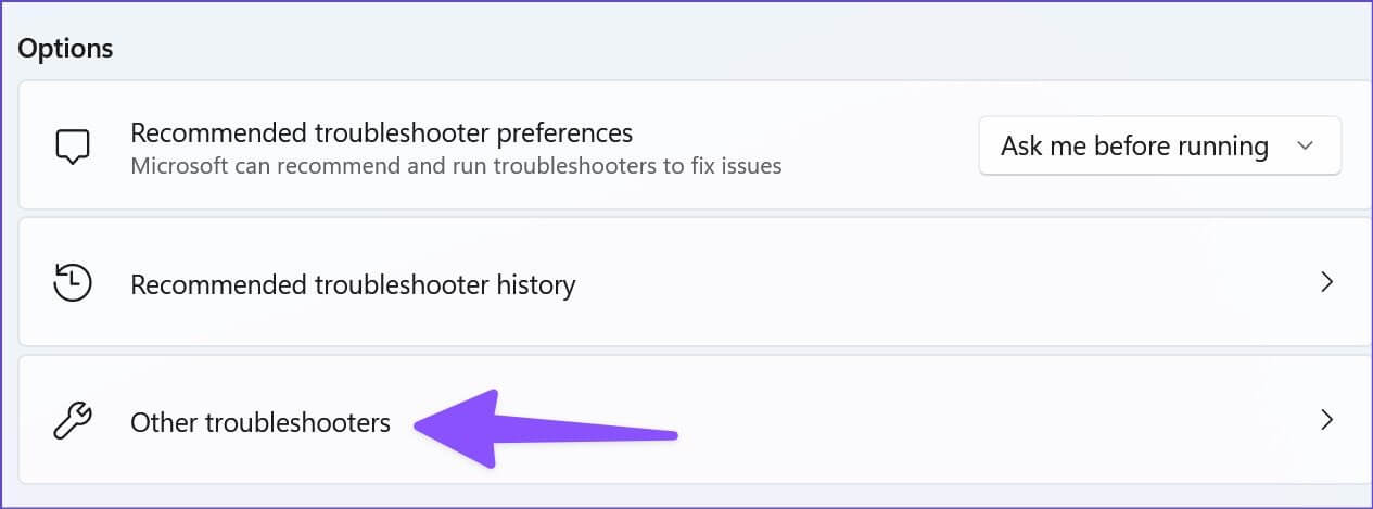 open-other-troubleshooters-6-1265x469 أفضل 8 طرق لإصلاح عدم عمل بحث مستكشف الملفات على Windows 11