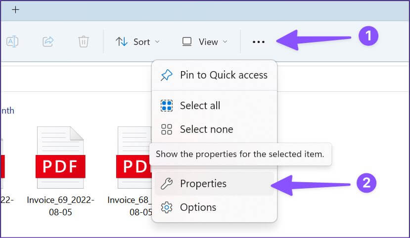 open-properties-menu-in-file-explorer-829x482 أفضل 8 طرق لإصلاح عدم عمل بحث مستكشف الملفات على Windows 11