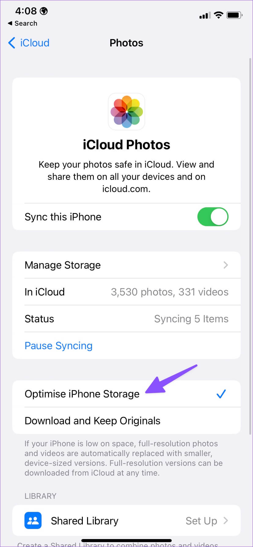 optimize-iphone-storage-828x1792 أفضل 3 طرق لحذف الصور المكررة على iPhone