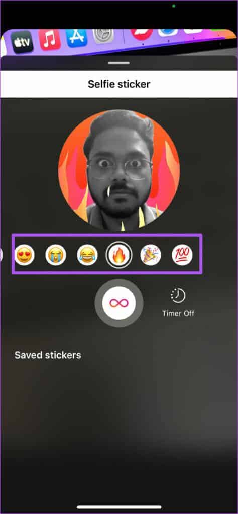 select-animated-emoji-for-selfie-sticker-iphone-474x1024-1-474x1024 أفضل 4 ميزات قصة Instagram يجب أن تجربها على Android و iPhone