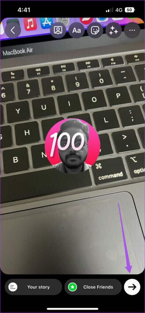 share-instagram-story-with-selfie-sticker-iphone-474x1024-1-474x1024 أفضل 4 ميزات قصة Instagram يجب أن تجربها على Android و iPhone