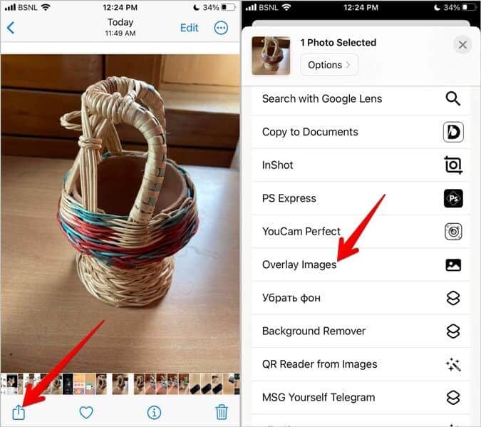 Apple-Shortcut-Overlay-Image-Share-675x599 4 طرق لوضع صورة على صورة أخرى على iPhone