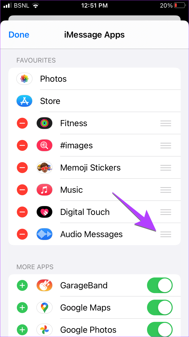 Audio-Message-moved-to-Favorites كيفية إرسال رسالة صوتية على iPhone (تحديث iOS 16)