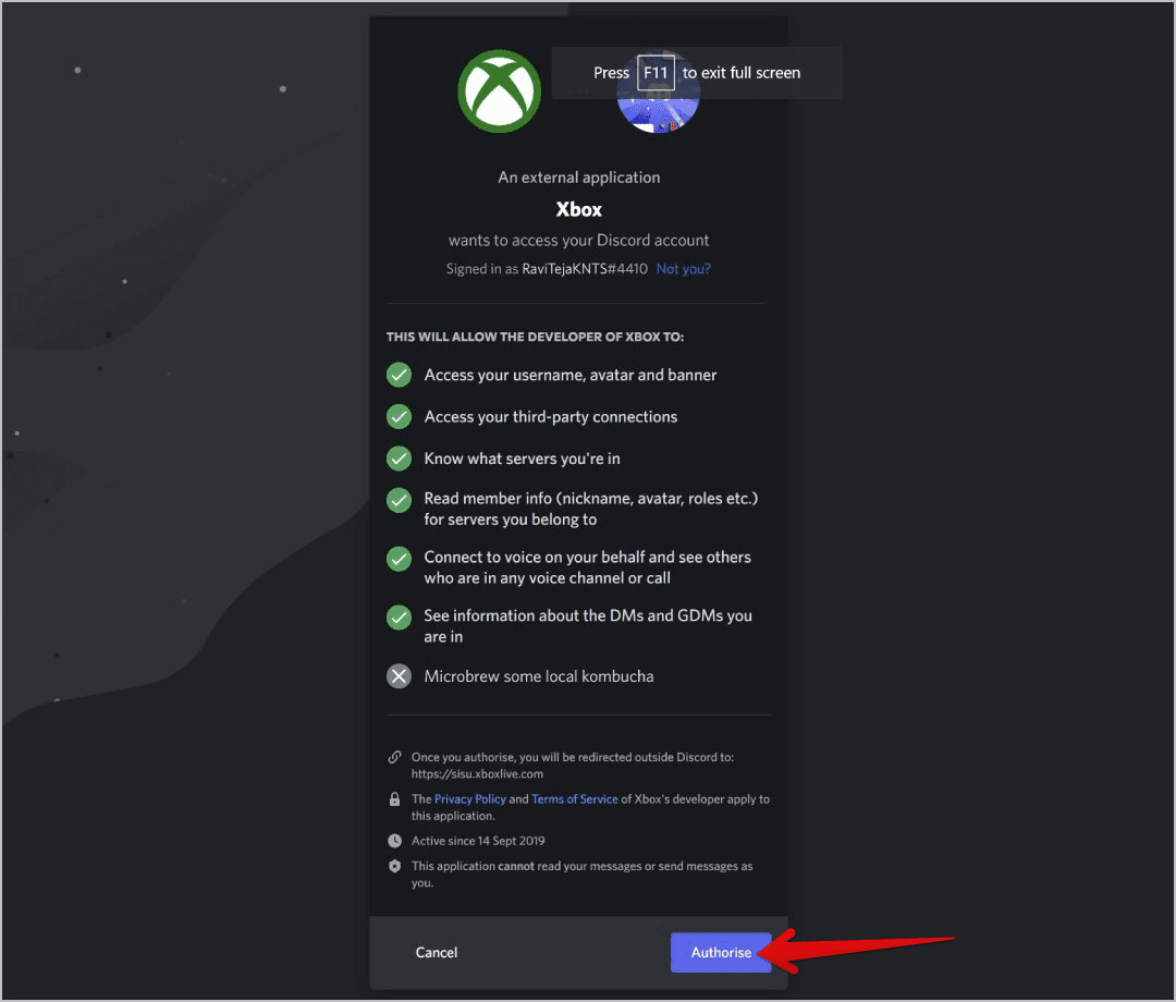 Authorize-Xbox-on-Discord كيفية الاتصال واستخدام Discord مع Xbox