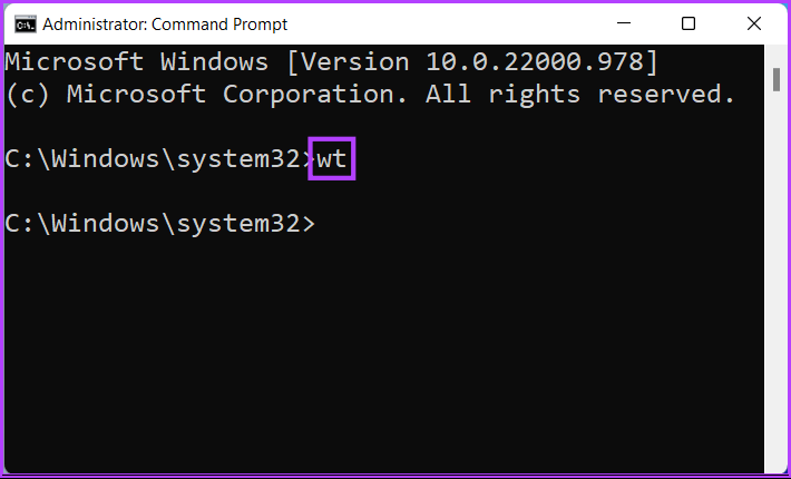 CMD-wt-1 أفضل 5 طرق لبدء تشغيل Windows Terminal على Windows 11