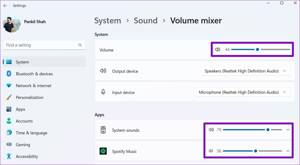 Check-Volume-Mixer-on-Windows-11-1268x699 أفضل 7 طرق لإصلاح انخفاض حجم الصوت على Windows 11