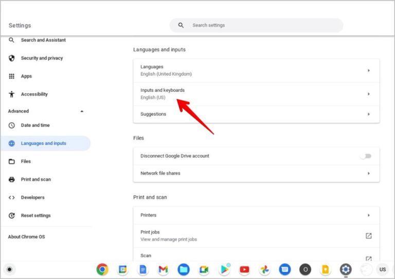 كيفية تغيير نظام Chromebook ولغة لوحة المفاتيح أحلى هاوم