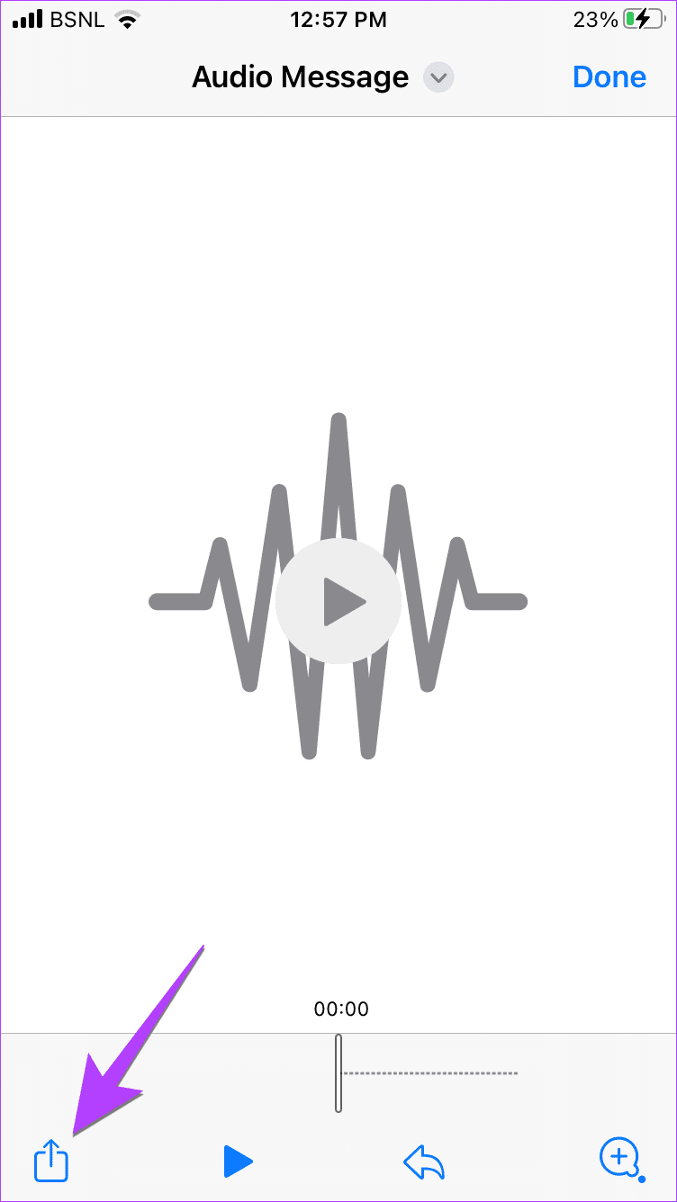 Click-on-share-icon-to-share-Audio-Message كيفية إرسال رسالة صوتية على iPhone (تحديث iOS 16)