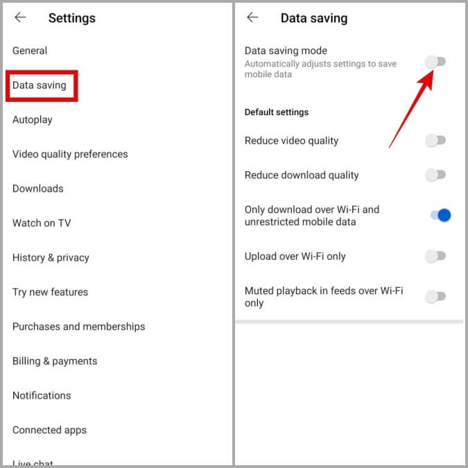 Disable-Data-Saving-Mode-in-YouTube-App-for-Android-675x675 أفضل 7 طرق لإصلاح تباطؤ تطبيق YouTube على Android و iPhone