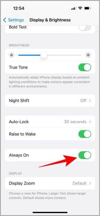 Display-Brightness-Settings-iPhone-346x743 كيفية تعطيل خاصية Always-on Display على iPhone 14 Pro
