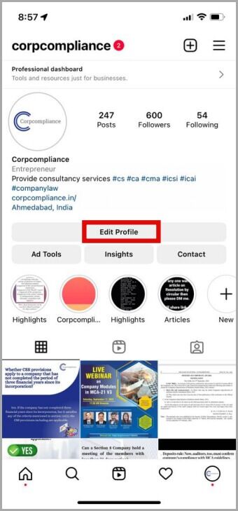Edit-Profile-on-Instagram-Mobile-340x729 كيفية استخدام ميزة الخريطة على Instagram