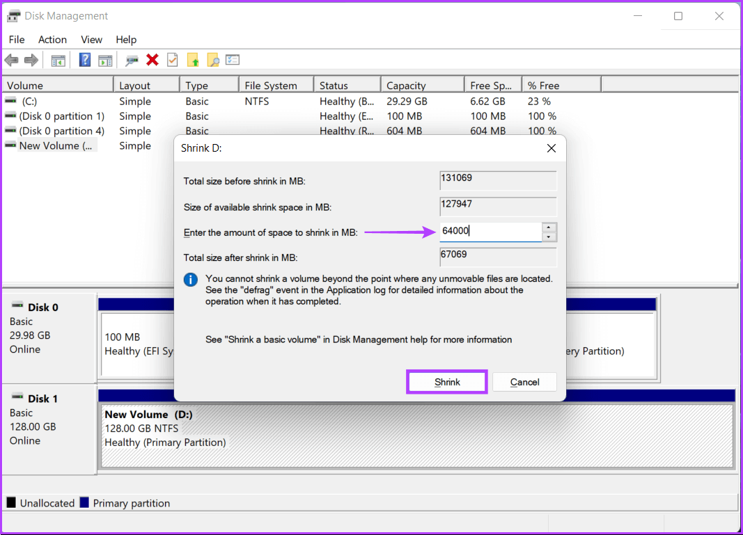 Enter-Value كيفية إنشاء وتعديل أقسام القرص الصلب على Windows 11