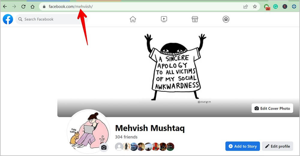 Facebook-Link-for-Profile-PC-1000x519 كيفية البحث عن عنوان URL ملفك الشخصي ومشاركته ، والمنشورات ، وما إلى ذلك على Facebook.