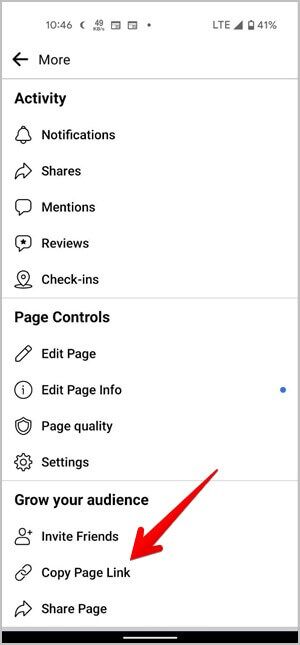 Facebook-Mobile-Page-Copy-Link-300x645 كيفية البحث عن عنوان URL ملفك الشخصي ومشاركته ، والمنشورات ، وما إلى ذلك على Facebook.