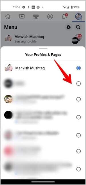 Facebook-Mobile-Switch-to-Page-from-Profile-300x645 كيفية التبديل بين صفحة Facebook والملف الشخصي أو العكس بالعكس